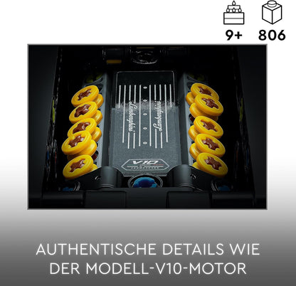 LEGO Technic 42161 Lamborghini Huracán Tecnica, Toy, Gift, Birthday Present, Blocks, Boys, for Ages 9 and Older, Vehicles, Racing, Race Car