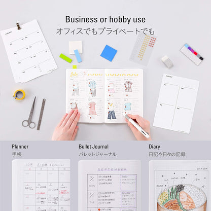 STALOGY 365 Days Notebook A5 – Squared Grid, Red Cover (S4105)