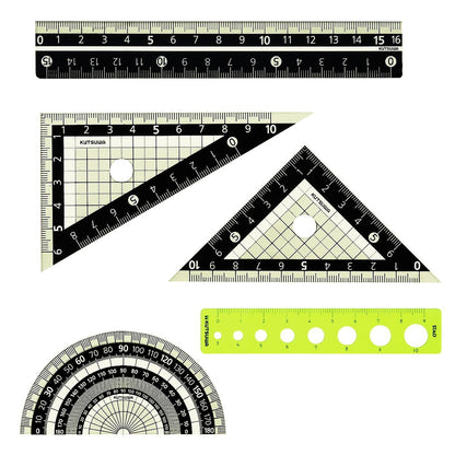 Kutsuwa KB031 STAD Ruler Set, Black