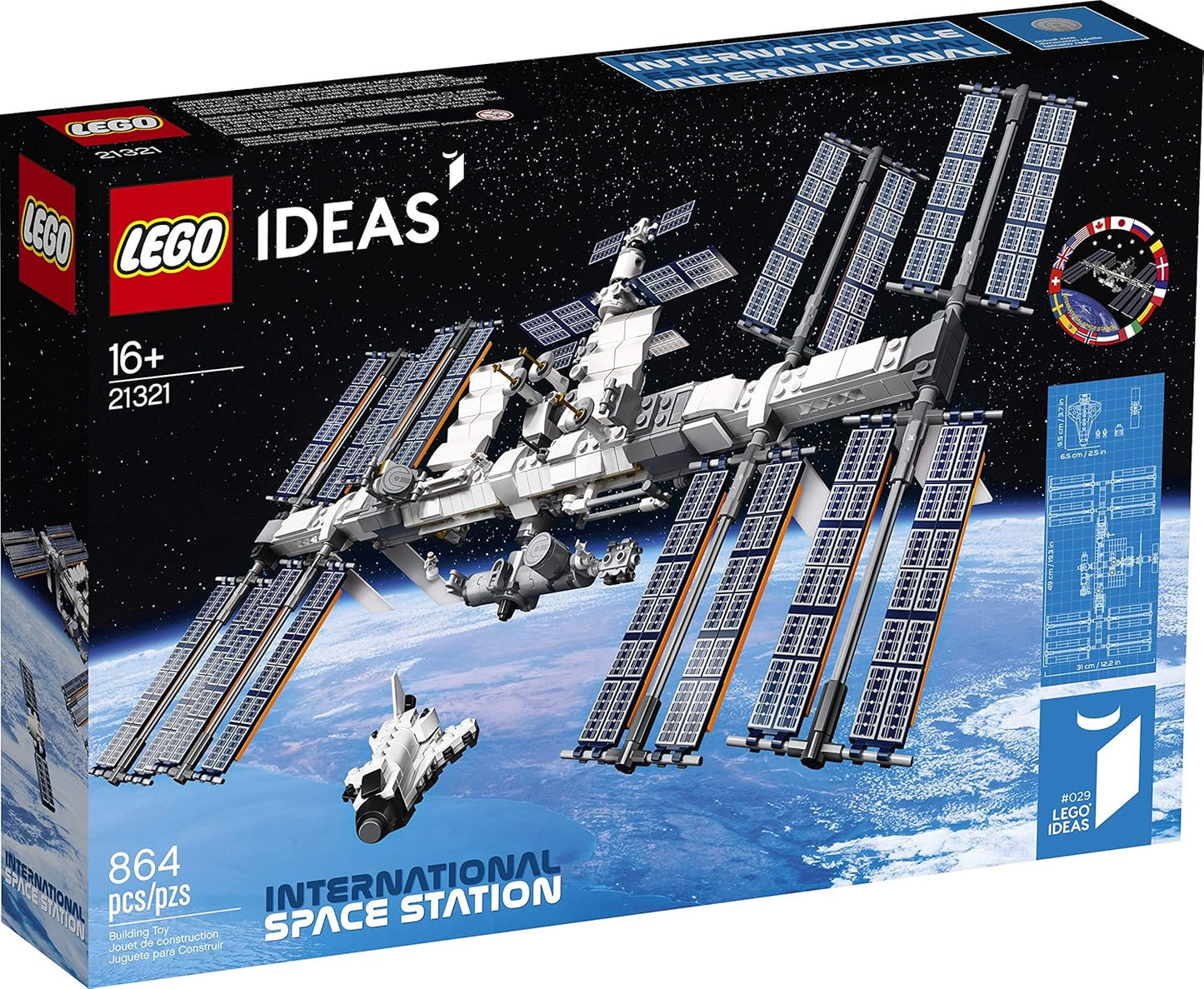 Lego Ideas International Space Station 21321 Toy Blocks, Present, Universe, Boys, Girls, Ages 16 and Up