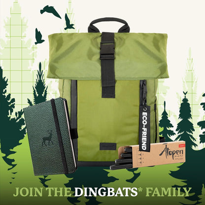 Dingbats* Wildlife A6 Dotted Pocket Notebook - PU Leather Hardcover - Small Writing Journal for Work, Travel - Pocket, Elastic Closure, Bookmark