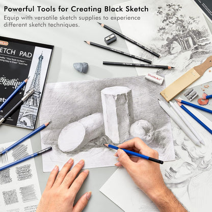 Shuttle Art Professional Drawing Kit, 123 Pieces of Drawing Pencils Set Includes Colouring Pencils, Watercolor, Charcoal, Graphite and Sketch, Ideal for Adults Children Artists