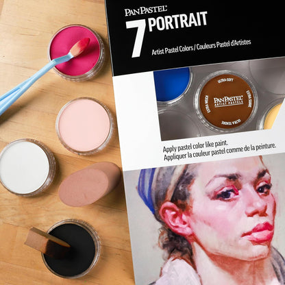 PanPastel Artist Pastels by GOLDEN, Portrait Set, 7 Color, Professional Artist Pastels, Unique Pan Format (cake-like)