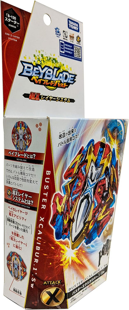Takaratomy Beyblade Burst B-120 Xcalibur.1'.Sw CHO-Z Layer System Attack Starter with Launcher