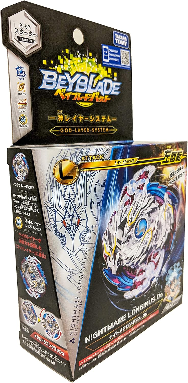 TAKARA TOMY B-97 Beyblade Burst Starter Nightmare Longinus.Ds W Launcher Spinning Top