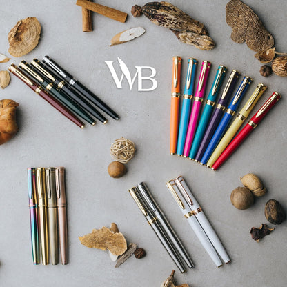 Wordsworth & Black Fountain Pen Set, Medium Nib, Includes 24 Ink Cartridges and Ink Refill Converter, Gift Case, Journaling, Calligraphy, Smooth Writing Pens [Velvet Purple] Perfect for Men and Women writing sample
