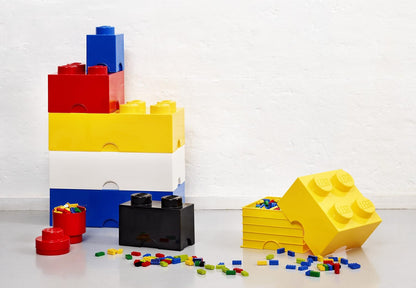 LEGO Storage Brick 4 Knobs Blue - Stackable Plastic Storage Box with Lid for Kids and Adults Ideal Desk Organizer and Toy Box - 5.6L Capacity