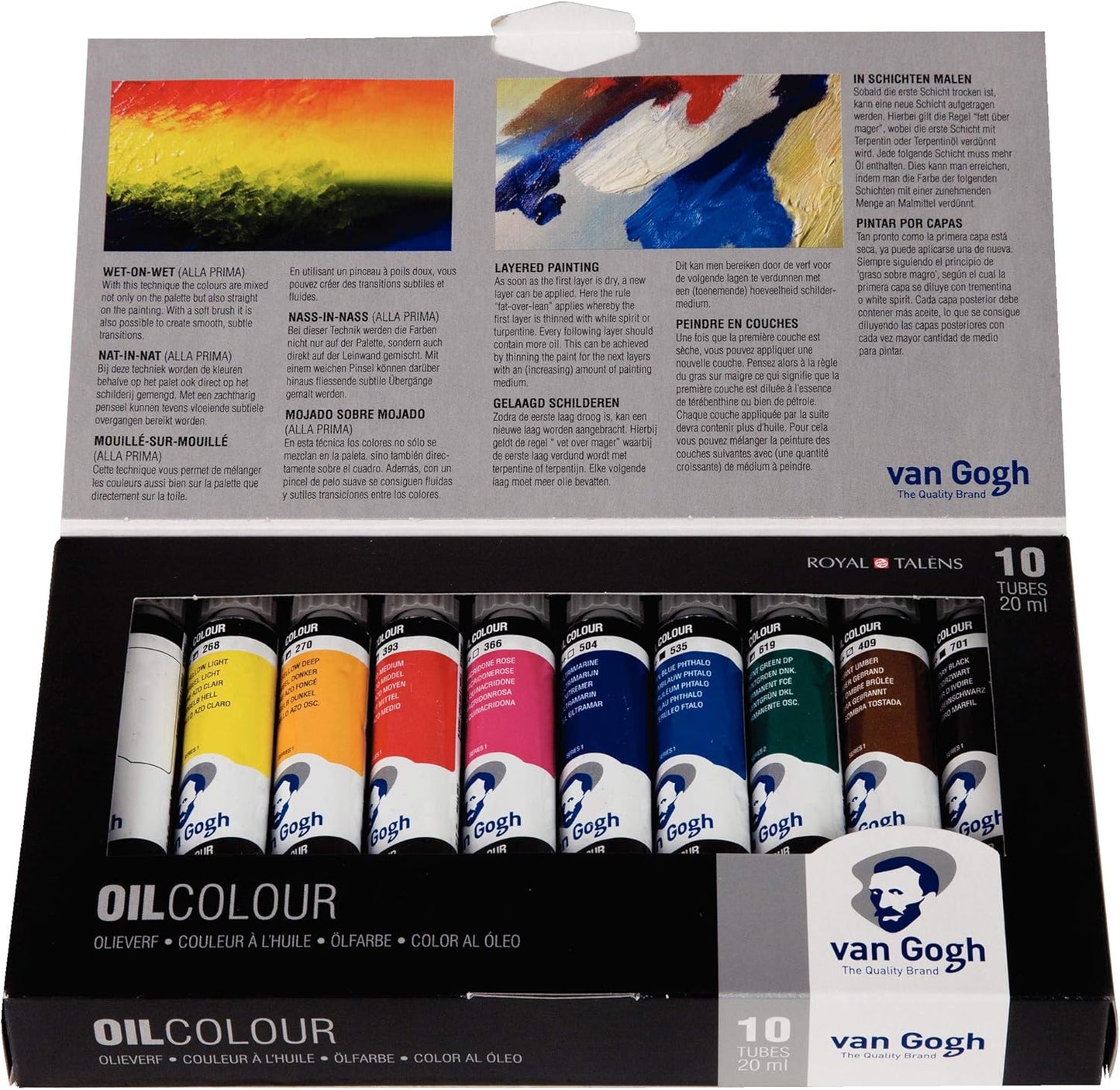 Van Gogh Oil Color Paint, 10x20ml Tubes, Basic Set