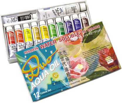 Holbein Duo Aqua Water-Soluble Oil Color AP Set of 12 20 ml Tubes
