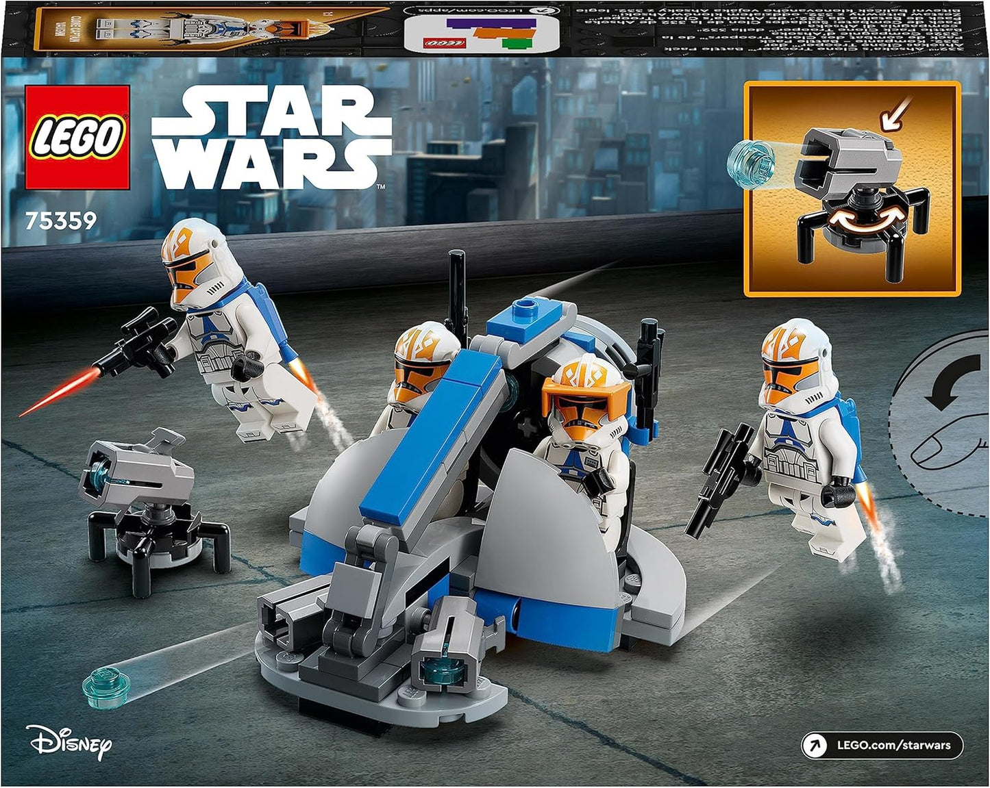 LEGO Star Wars 332nd Ahsoka Company Clone Troopers Battle Pack - The Clone Wars Building Kit with Speeder Vehicle Tenon Launcher and Minifigures - Gift for Children from 6 Years Old 75359