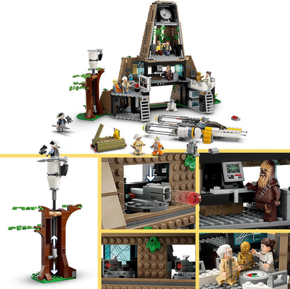 LEGO 75365 Star Wars Yavin 4 Rebel Base with 10 Minifigures Including Luke Skywalker, Princess Leia, Chewbacca and 2 Droid Figures, Y-Wing Starfighter and Command Room of A New Hope