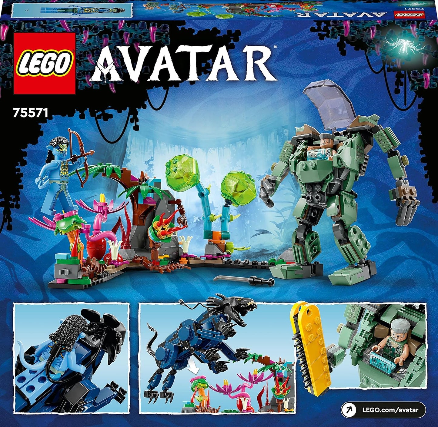 LEGO Avatar Natili vs. Colonel Qualitch 75571 Toy Blocks, Present, Fantasy Movie, Boys, Girls, Ages 9 and Up