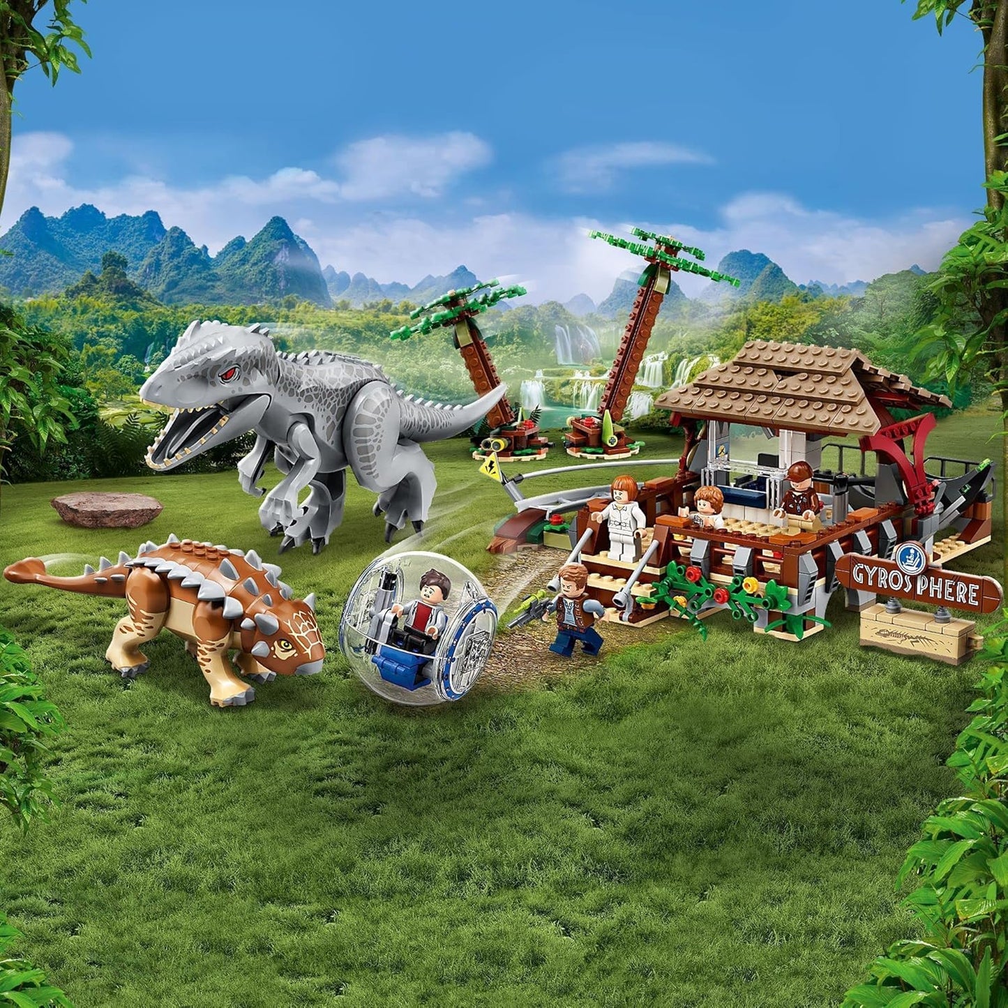 LEGO 75941 Jurassic World Indominus Rex vs. Ankylosaurus Dinosaurs Set with Gyrosphere