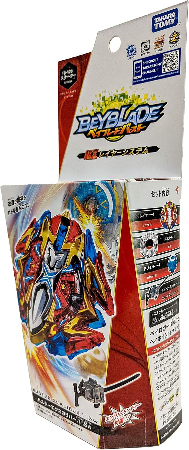 Takaratomy Beyblade Burst B-120 Xcalibur.1'.Sw CHO-Z Layer System Attack Starter with Launcher