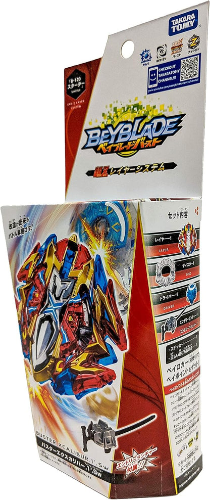 Takaratomy Beyblade Burst B-120 Xcalibur.1'.Sw CHO-Z Layer System Attack Starter with Launcher