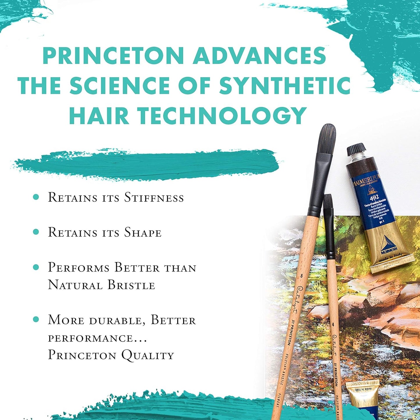 Princeton Catalyst Paintbrush, Size 12, Light Wood