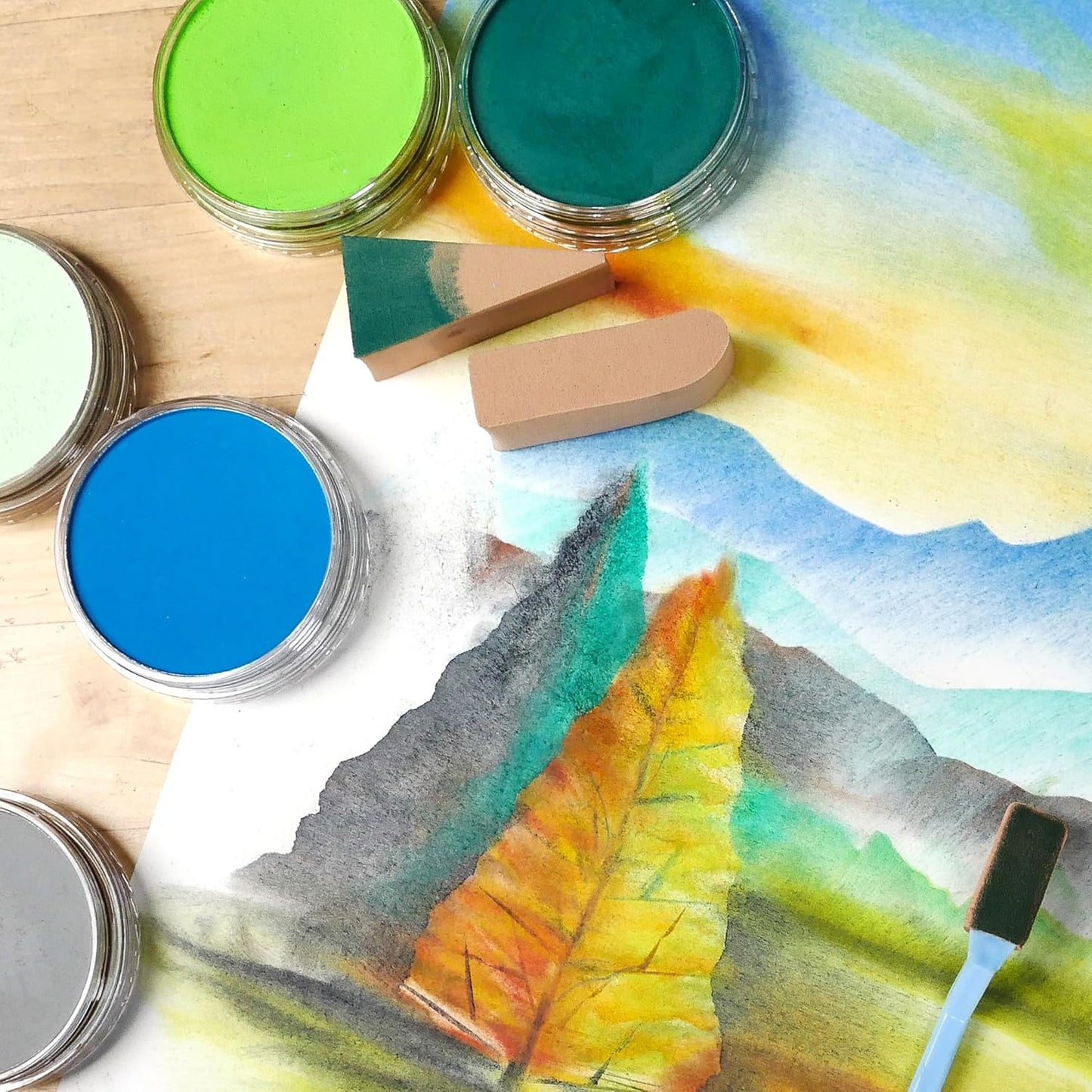 PanPastel Artist Pastels by GOLDEN, Landscape Set, 20 Color, Professional Artist Pastels, Unique Pan Format (cake-like)