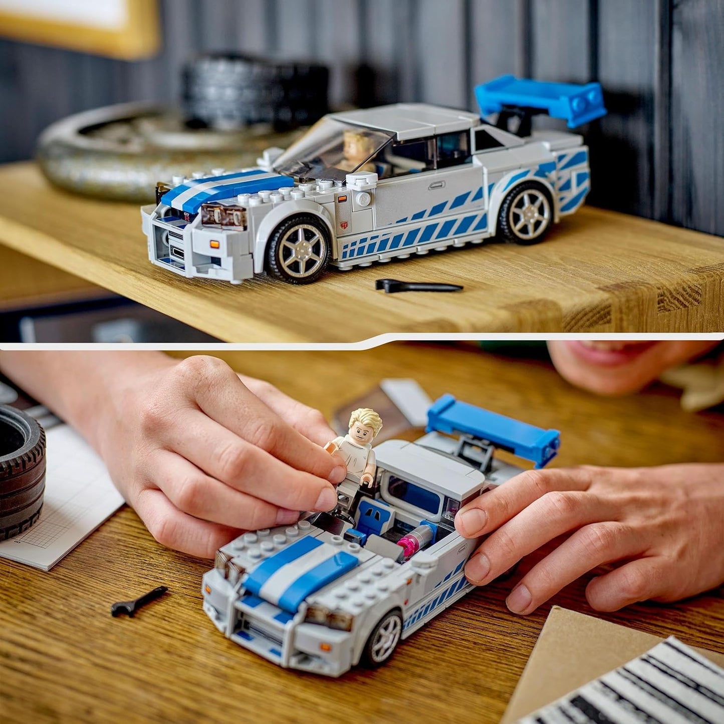 Lego Speed Champions 2 Fast 2 Furious Nissan Skyline GT-R (R34), Race Car Toy Model Building Kit, Collectible with Racer Minifigure, 2023 Set for Kids, Boys and Girls Ages 9 and Up 76917