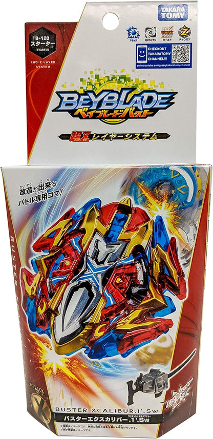 Takaratomy Beyblade Burst B-120 Xcalibur.1'.Sw CHO-Z Layer System Attack Starter with Launcher