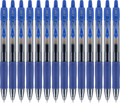 PILOT, G2 Premium Gel Roller Pens, Fine Point 0.7 mm, Blue, Pack of 14