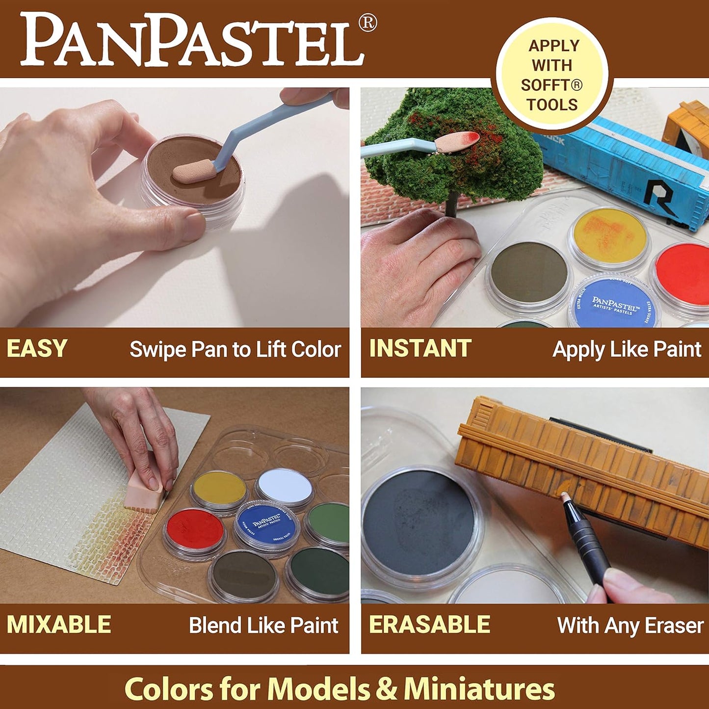 PanPastel Artist Pastels by GOLDEN, Scenery Set, 7 Color, Professional Artist Pastels, Unique Pan Format (cake-like)
