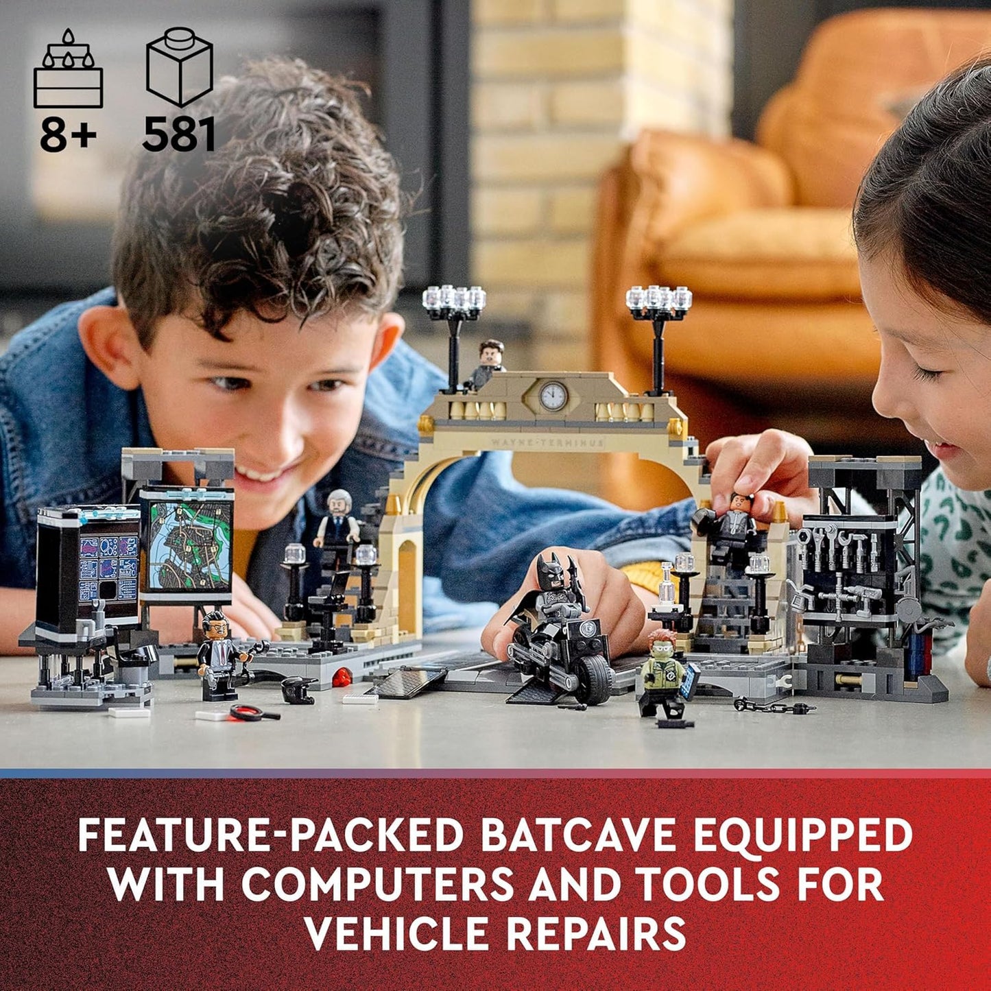 LEGO DC Batman Batcave: The Riddler Face-Off 76183 Building Kit; Cool Gotham City Batcave Toy for Kids Aged 8+ (581 Pieces)