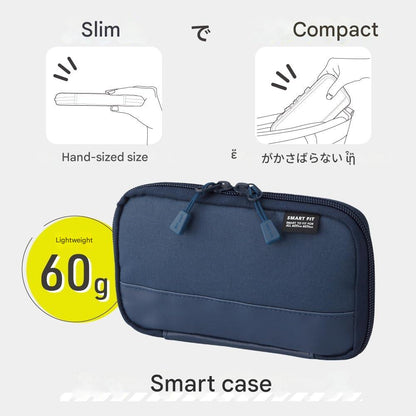 Smart case with features highlighted on a white background