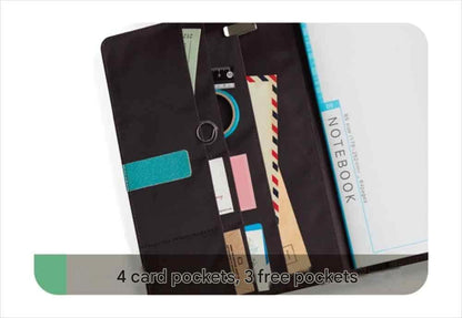 Raymei Fujii CN229A Notebook Cover, A5, Multi-Cover Notebook with Belt, Blue