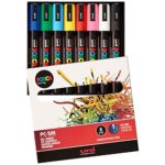 Uni Posca Paint Marker Pen, Medium Point, Set of 8 (PC-5M8C)