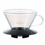 Kalita 05039 Glass Wace Dripper 185 Black Coffee Dipper, 82 mm/3.2', Clear