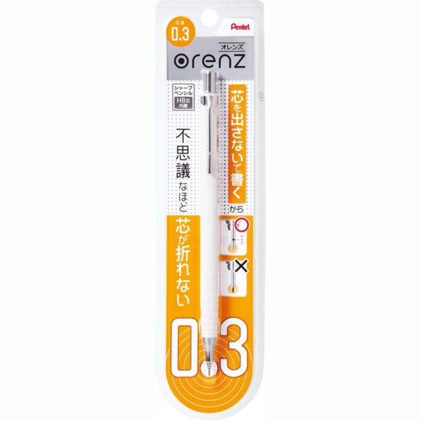 Pentel Mechanical Pencil, Orenz, 0.3mm, White (XPP503-W) - Image 2