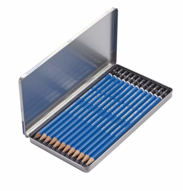 Steadler Pencil Lumograph Drawing 12 Hardness Set Can Case 100 G12 - Image 9