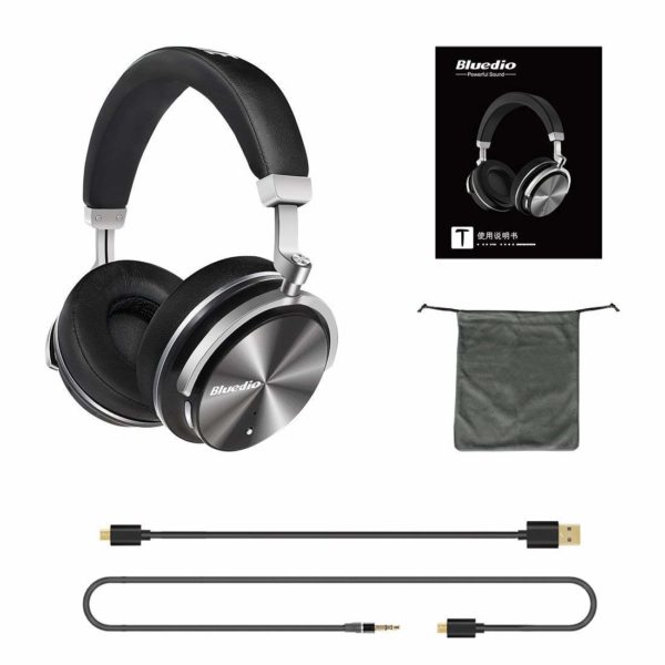 Bluedio T4 (Turbine) Active Noise Cancelling Bluetooth Headphones with Mic Over-ear Swiveling Wired and Wireless headphones Headset for Cell Phone/TV/PC bass fashion (Black) - Image 7
