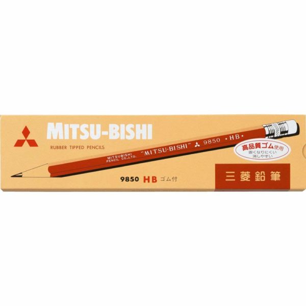 Mitsubishi Pencil with eraser Pencil with 9850 HB 1 dozen K 9850 HB