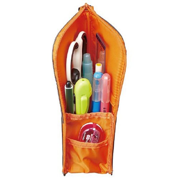 (Japan Import) Kokuyo 'NeoCritz' Transformer Pencil Case (2.Gray × Orange) - Image 3
