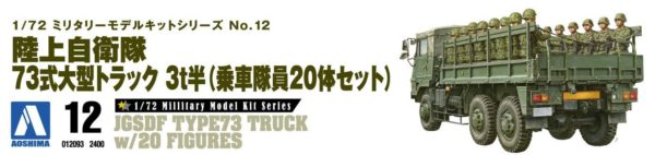 1/72 Military model kit series No.12 Ground Self-Defense Force Type-73 heavy-duty truck 3t half (boarding personnel 20 pieces) - Image 9