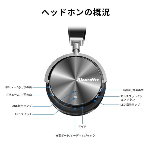 Bluedio T4S (Turbine) Automatically Noise Canceling Over Early Bluetooth Headset Wireless Headset Folding Type with Microphone (Black) - Image 3