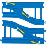 Plarail double track wide point rail R-15