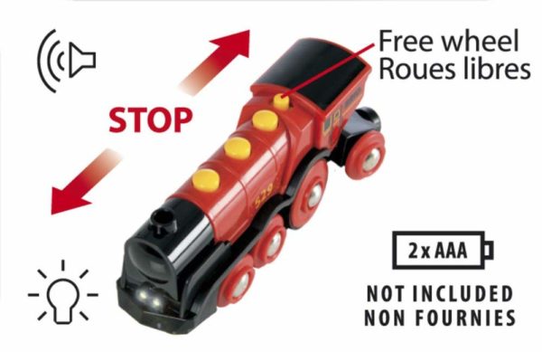 Brio Mighty Action Locomotive Toy Train, Red - Battery Operated Toy Train With Light and Sound Effects - Image 3