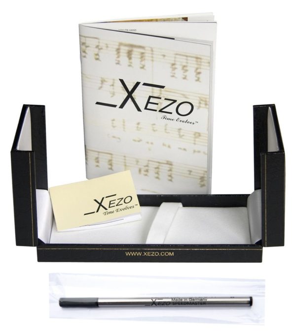 Xezo Brass Fine Roller Ball Pen Blue Metallic Color in French, Diamond Cut Marking, Platinum Plating, Serialized (Incognito Blue R) - Image 3