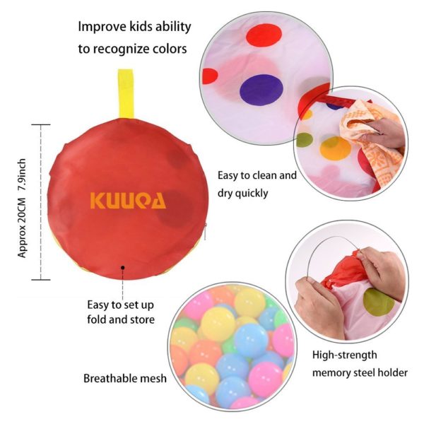 KUUQA Hexagon ball pool Children's tent Chick toy Child toys Best gift 100 * 50 * 37 cm color mixture - Image 3