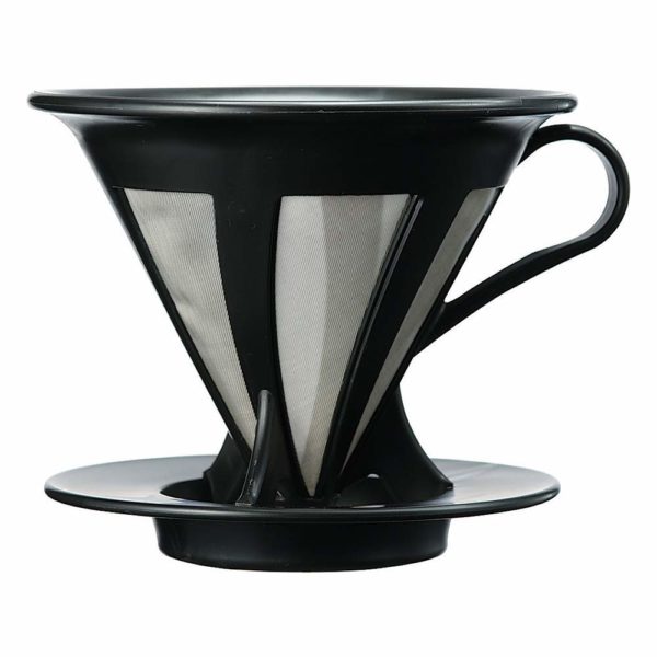 Hario Cafeor Stainless Steel Coffee Dripper (Size 02, Black)