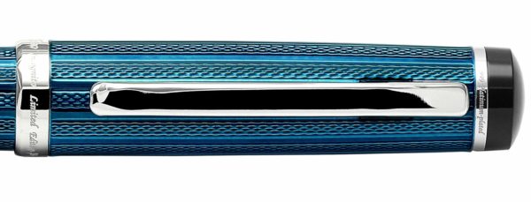 Xezo Brass Fine Roller Ball Pen Blue Metallic Color in French, Diamond Cut Marking, Platinum Plating, Serialized (Incognito Blue R) - Image 7