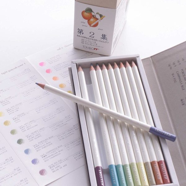 Tombow Irojiten Color Diccionario Color lpiz de maderaJuego de 30Color Set (tonos: Plido II Deep II & Light Grayish I) - Image 2