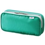 LIHIT LAB. Double Pen Case L size, Green, 4.1 x 8.7' (A7661-7)