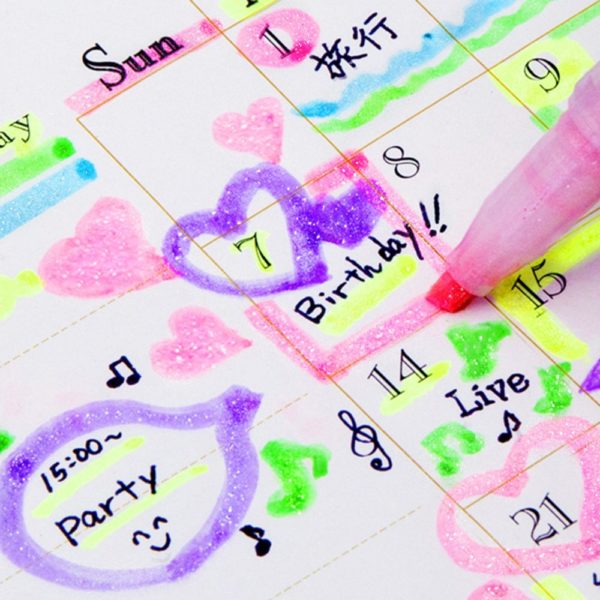 Zebra Glitter Highlighter, Kirarich, Pack of 5 (WKS18-5C) - Image 3