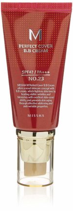 Missha M Perfect Cover No.23 SPF 42/PA+++ BB Cream, Natural Beige, 1.7 Ounce