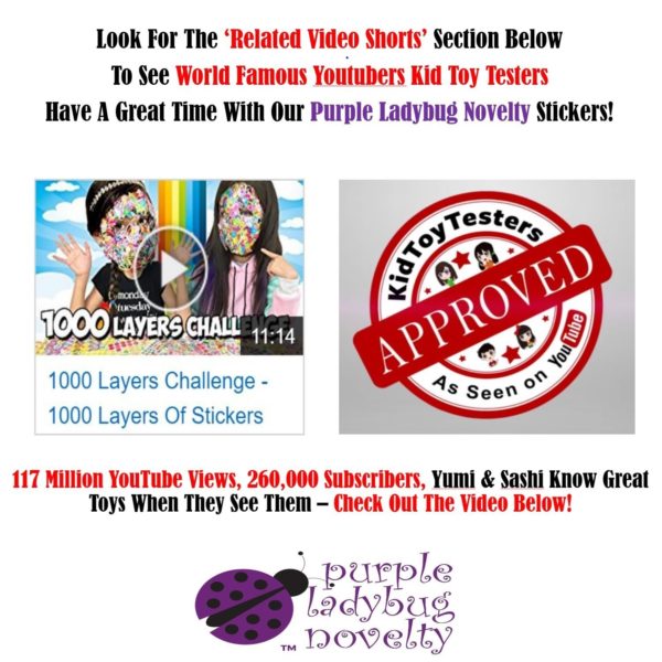 Infant Children's Fluffy Seal Set Includes large quantity 80 pieces: cute overseas design, girls for boys, heart / flower / animal / car / alphabet pattern, over 2000 stickers, work and decoration Purple Ladybug Novelty - Image 3