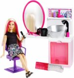 Barbie Doll Sparkle Style Salon & Blonde Doll Play Set Barbie Sparkle Style Salon & Blonde Doll Playset