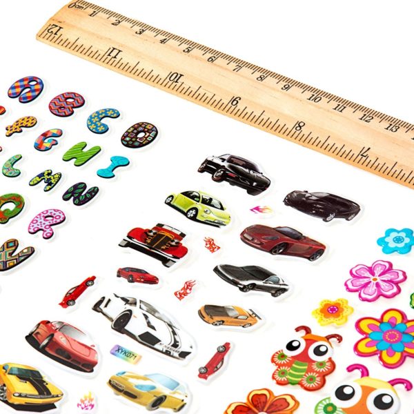 Infant Children's Fluffy Seal Set Includes large quantity 80 pieces: cute overseas design, girls for boys, heart / flower / animal / car / alphabet pattern, over 2000 stickers, work and decoration Purple Ladybug Novelty - Image 2